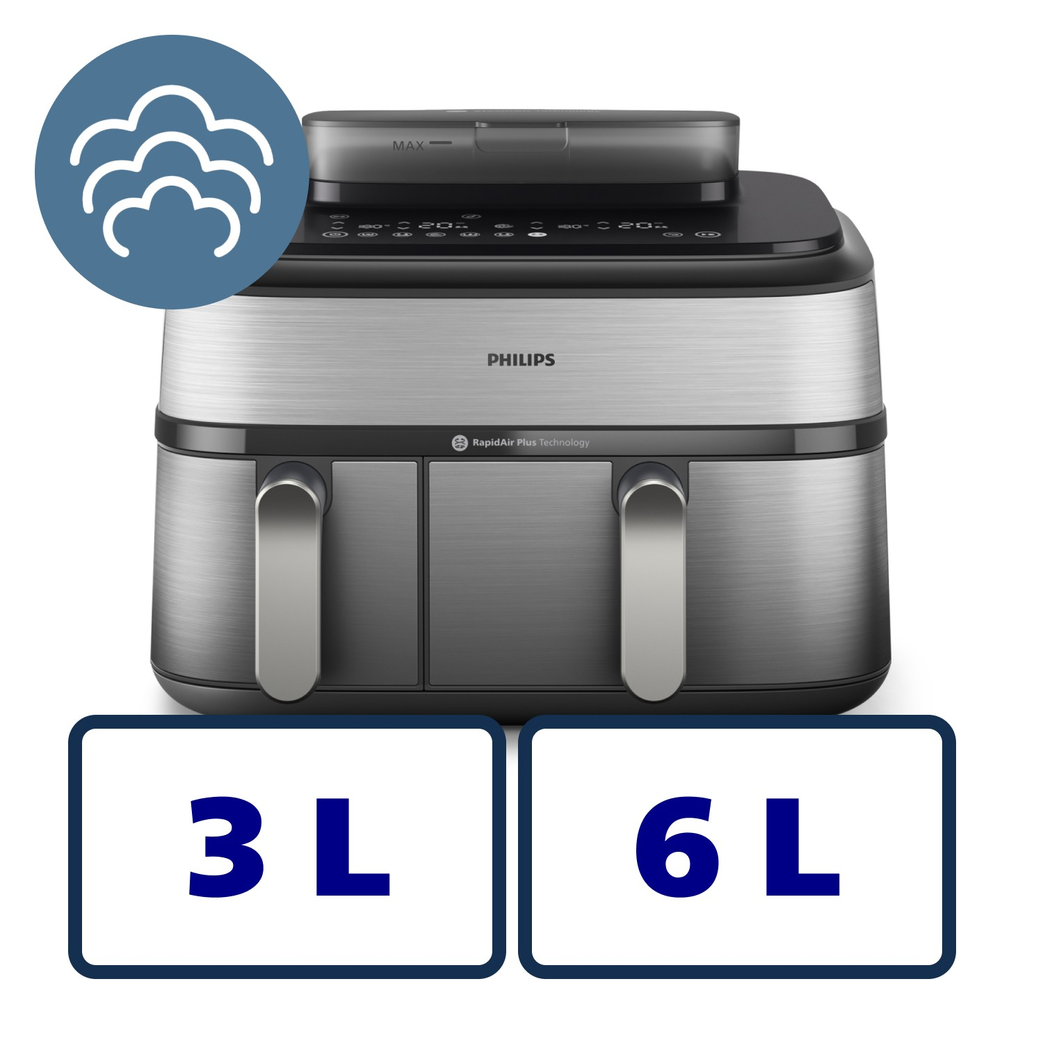 Frytkownica beztłuszczowa PHILIPS NA555/00 Dual Basket Airfryer