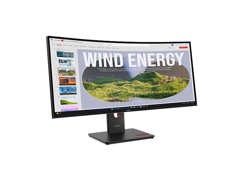LENOVO ThinkVision T34WD-40 34 Zoll, WQHD, 300 cd/m², 120 Hz, Schwarz 34 Zoll Monitor, WQHD, 6 ms Reaktionszeit, 300 cd/m², 120 Hz, Schwarz — Foto 3 von 5