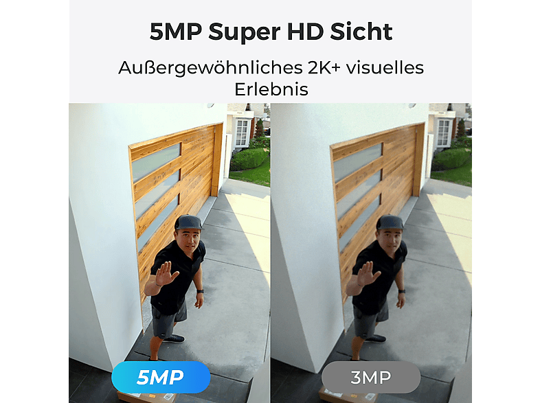 REOLINK Outdoor PT Akkukamera, Solarstrom, 5MP Farbnachtsicht, Drahtlos, 2,4G/5GHz Wi-Fi Argus-Serie B430 mit Solarpanel, Überwachungskamera