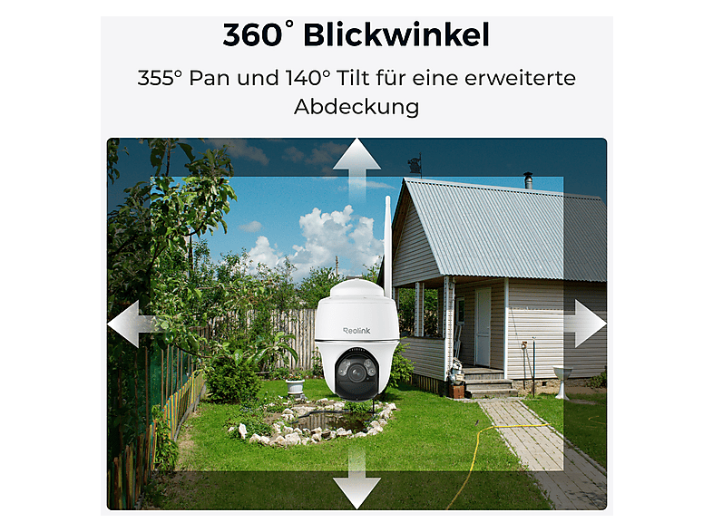 Thumbnail - REOLINK Outdoor PT Akkukamera, Solarstrom, 5MP Farbnachtsicht, Drahtlos, 2,4G/5GHz Wi-Fi Argus-Serie B430 mit Solarpanel...