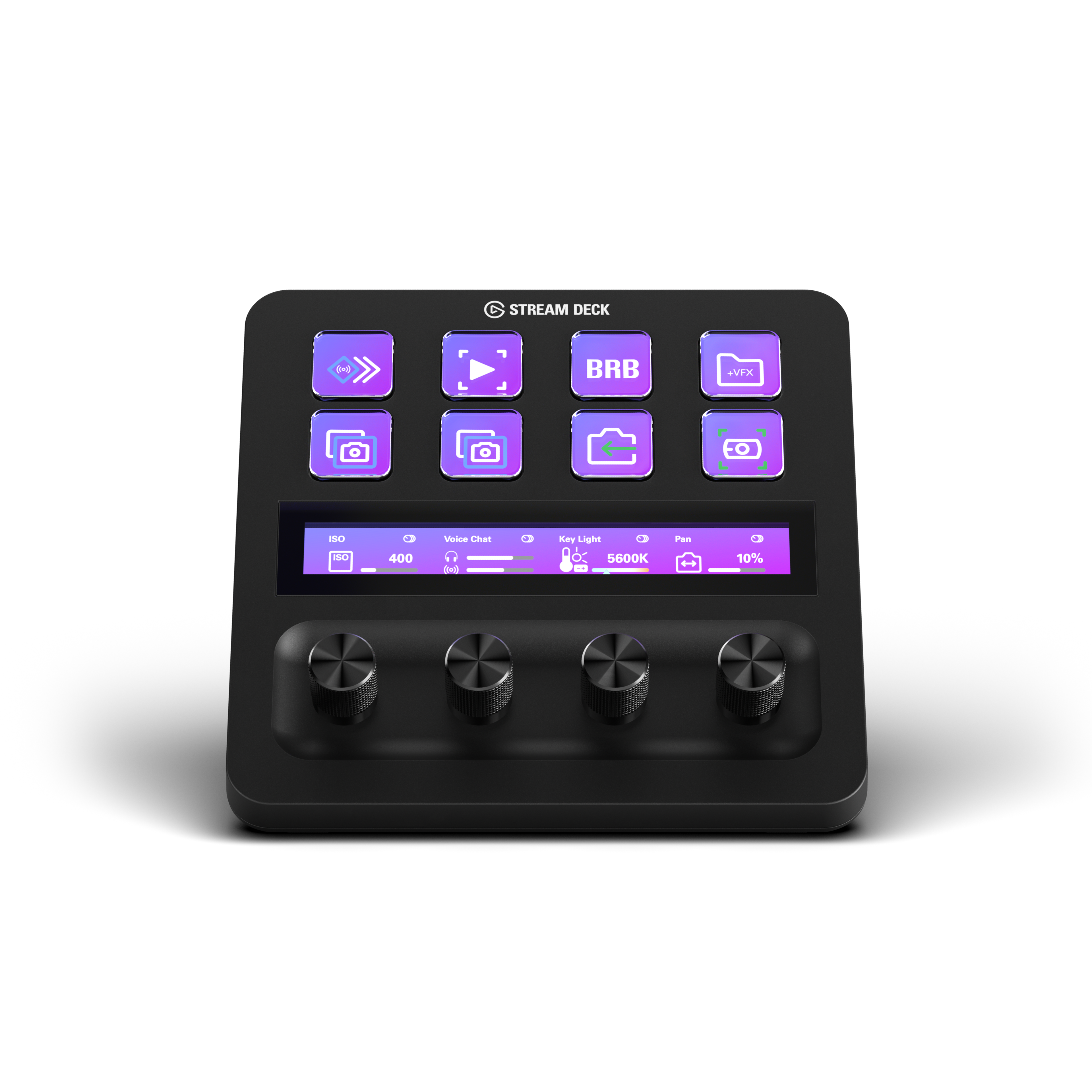Cadrans De Remplacement Noirs Pour Elgato Stream Deck Plus – 4 Pièces