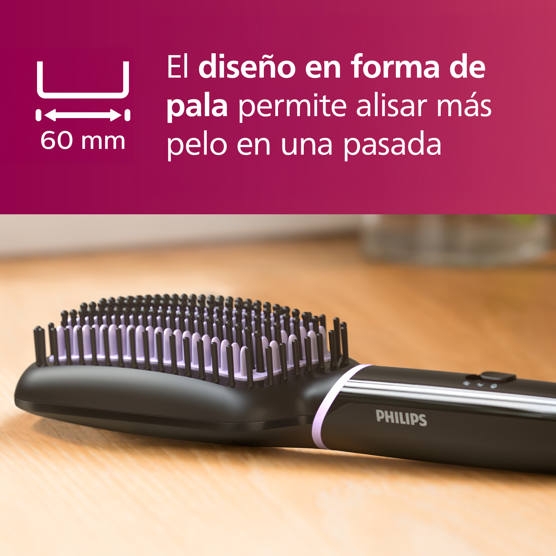 El diseño en forma de pala permite alisar más pelo en una pasada