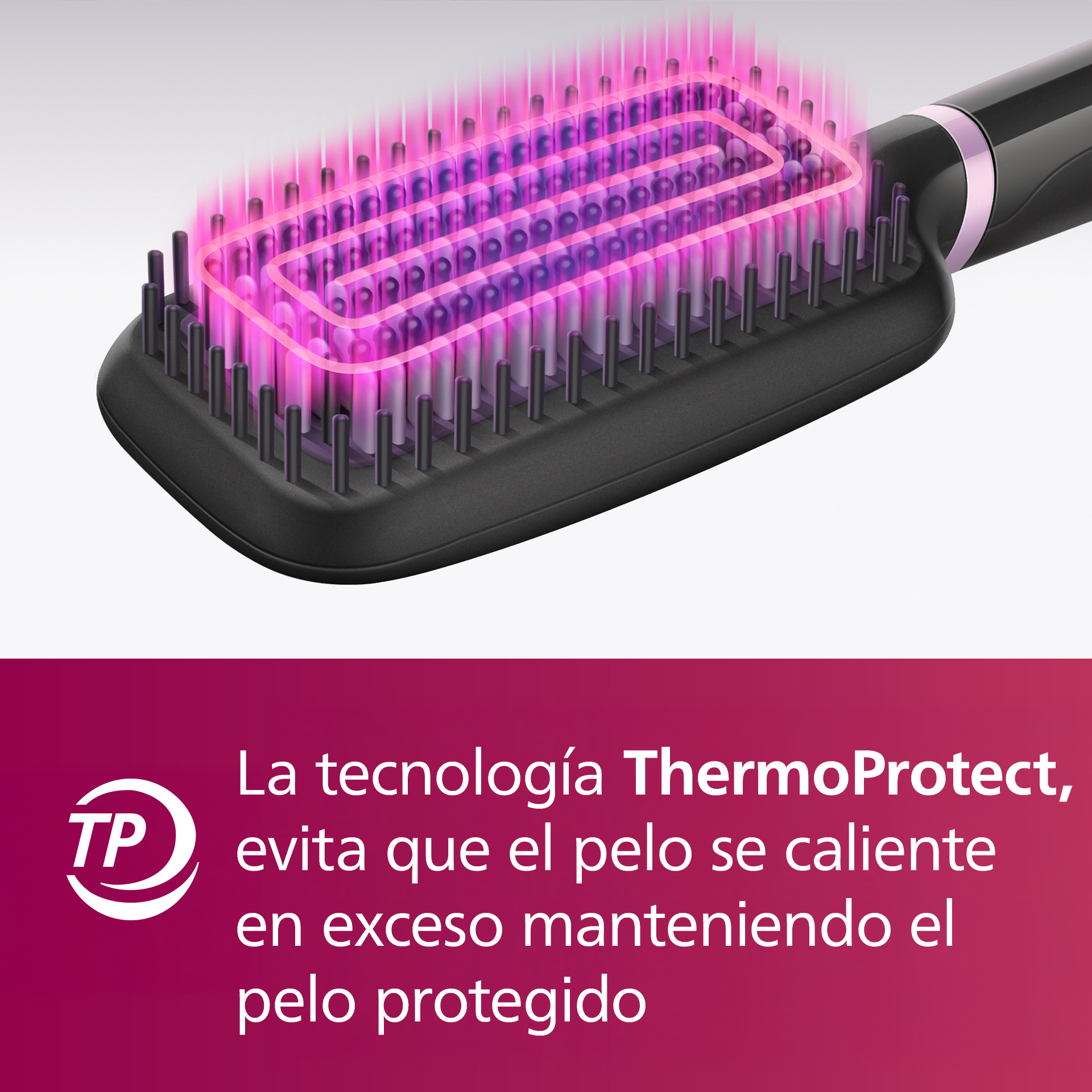 La tecnología ThermoProtect, evita que el pelo se caliente en exceso manteniendo el pelo protegido