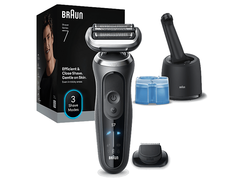 Braun Series 72-G7200cc Nass- und Trockenrasierer (Akkubetrieb, Grau)