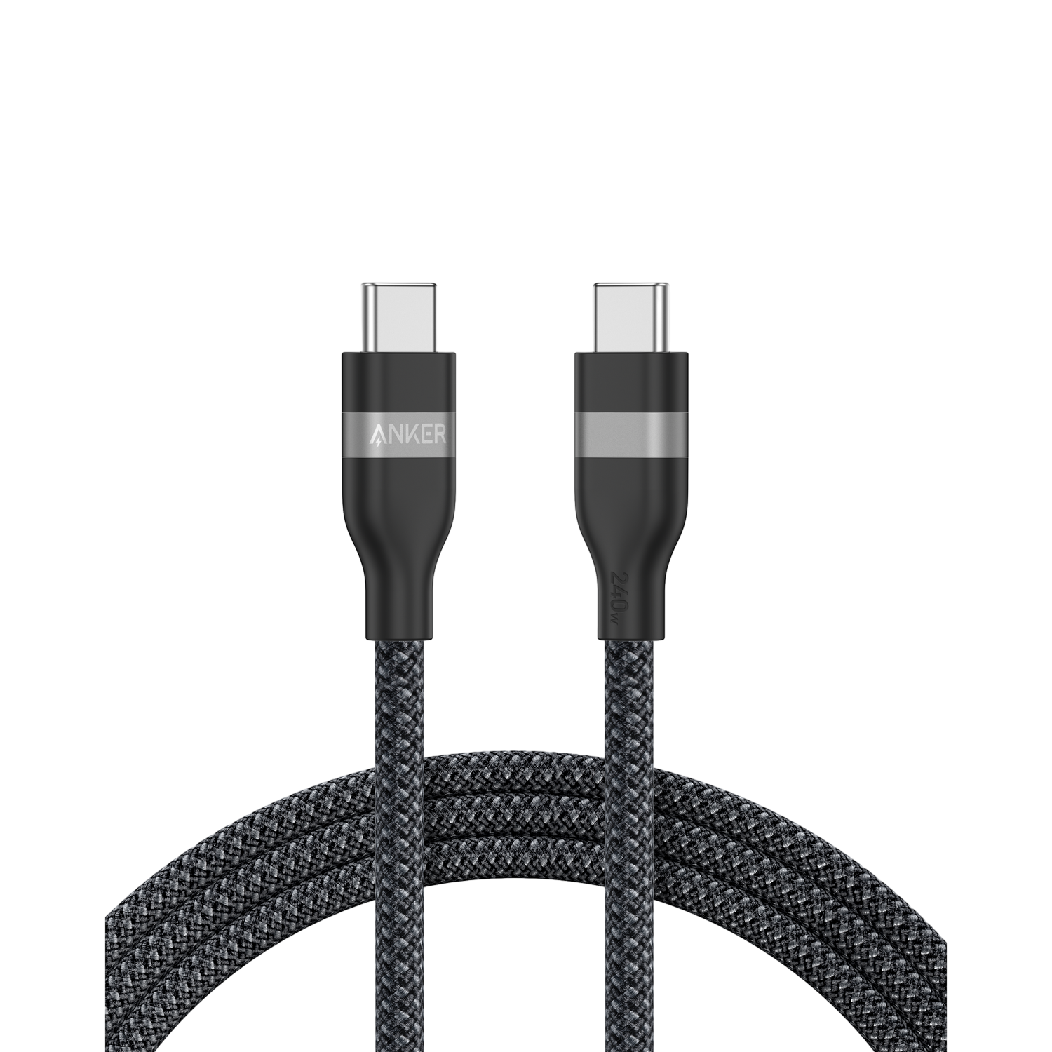 ANKER USB-C naar USB-C Kabel, Zacht Bio-Gevlochten, 0,9m, 240W, Zwart USB-kabel 0,9 m Zwart afbeelding