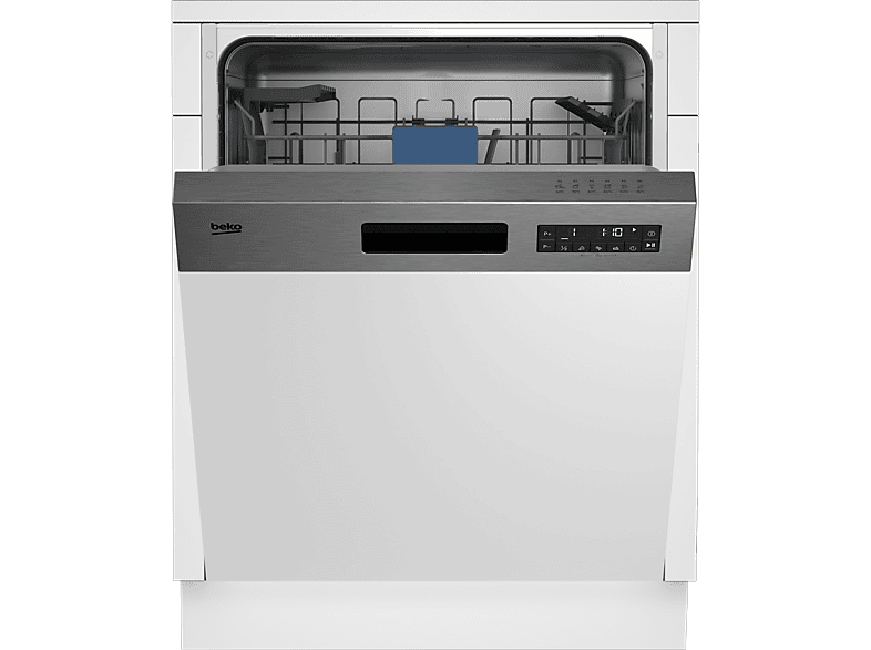 Beko BDSN26440X Geschirrspüler (Einbaugerät, Besteckkorb, 598 mm breit, 46 dB(A), C, Silber)