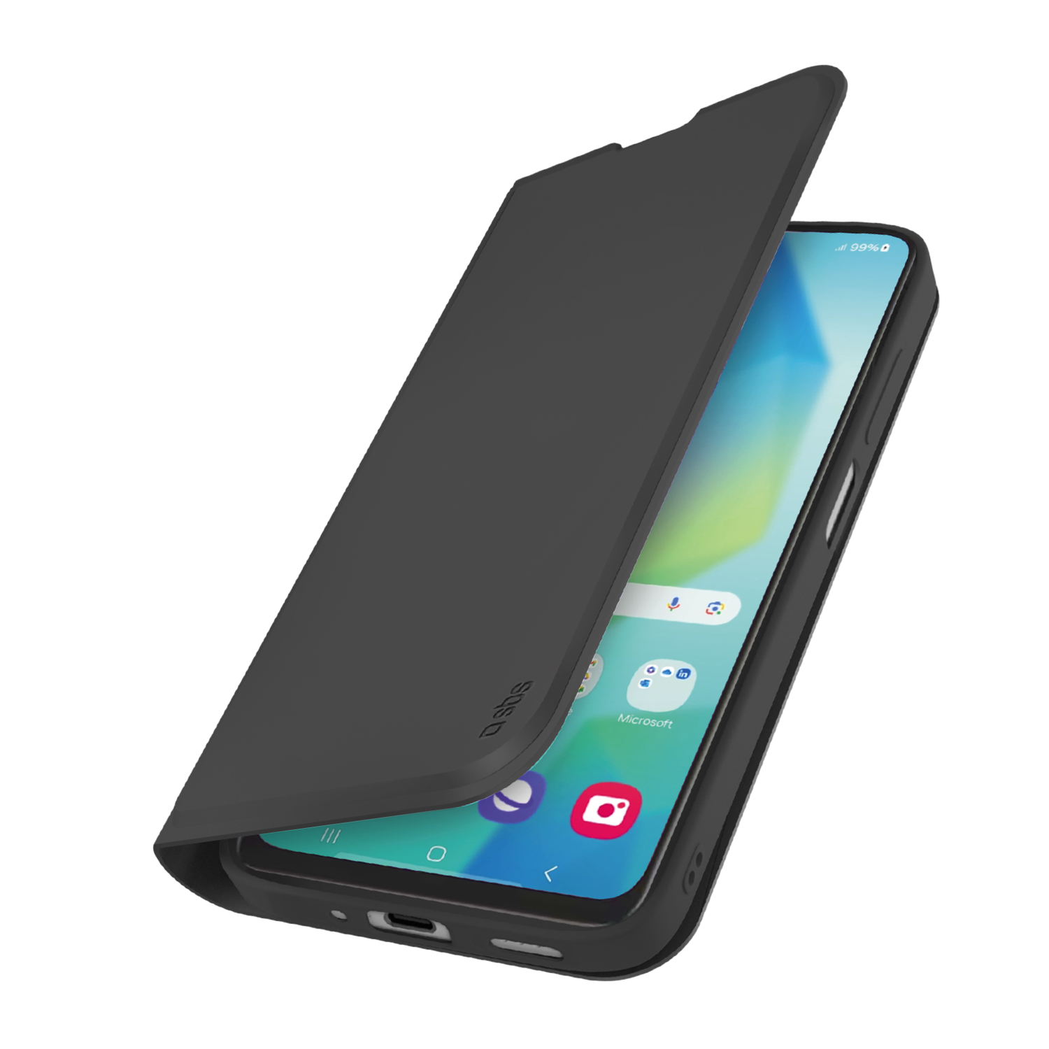 SBS MOBILE Wallet smooth Telefoonhoesje voor Samsung Galaxy A17 Zwart afbeelding