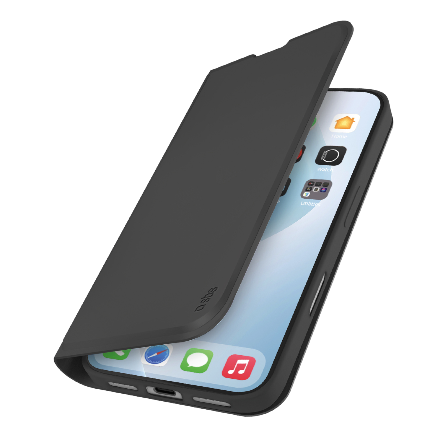 SBS MOBILE Wallet smooth Telefoonhoesje voor Apple iPhone 17 Air Zwart afbeelding