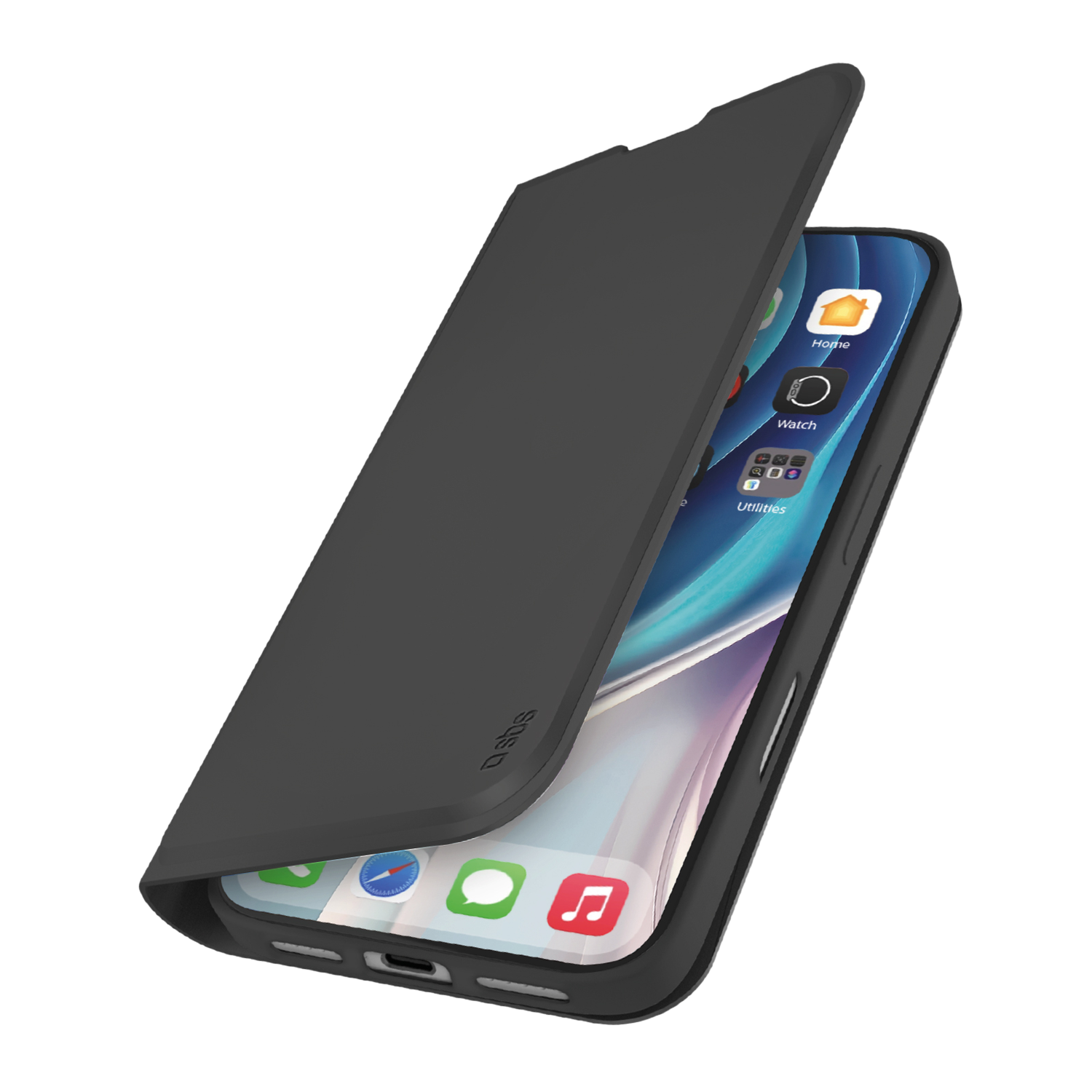 SBS MOBILE Wallet smooth Telefoonhoesje voor Apple iPhone 17 Pro Zwart afbeelding