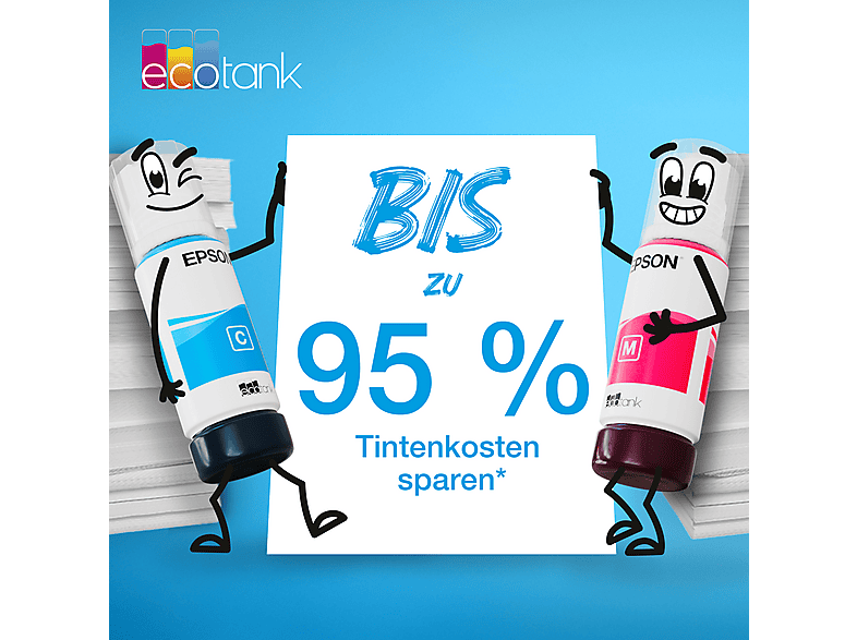 EPSON EcoTank ET-5150, 3in1 Tintentank-Multifunktionsdrucker, nachfüllbare Tintentanks, DIN A4, Duplex, ADF, Papierkassette, W-LAN, Ethernet, Touchdisplay — Foto 5 von 5