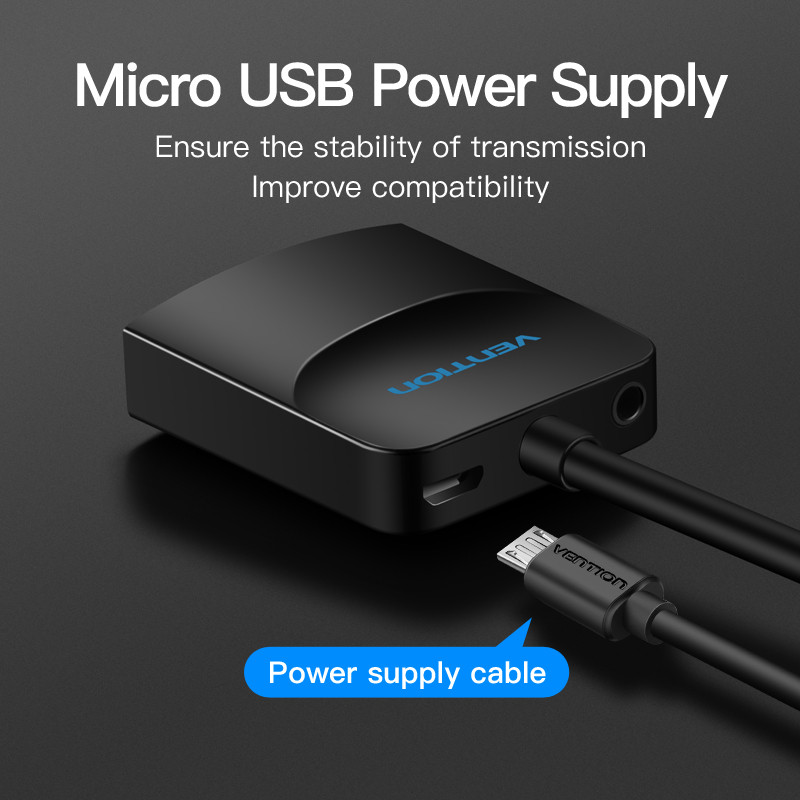 Fekete tápegység USB-kábellel csatlakoztatva. Szöveg: Micro USB Power Supply és Power supply cable.