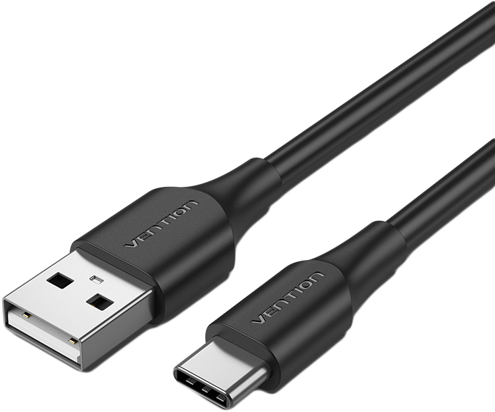 VENTION USB-A 2.0 - Type-C kábel, 25 cm, 3A, fekete (CTHBC)