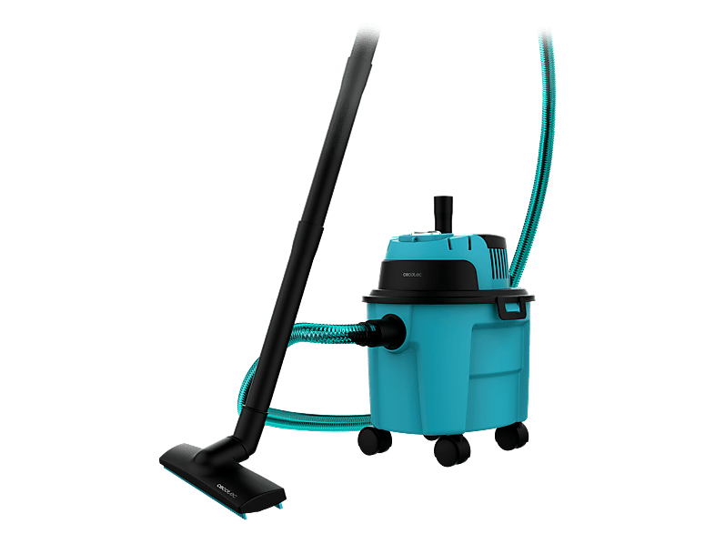 Aspirador sin bolsa - Cecotec Conga Rockstar Wet & Dry Compact Garden, 1000W, 10L, Compacto, 4 ruedas, Cepillo para el suelo, Función de soplado, Azul