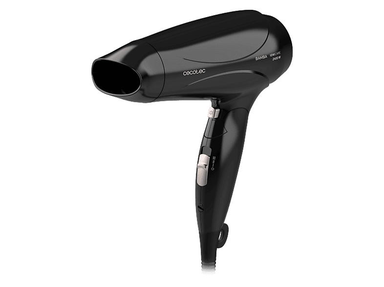 Secador - Cecotec Bamba Ionicare 5450 Power&Go Pro Fire, 2400 W, 2 Niveles temperatura, velocidades, Difusor incluido, Negro