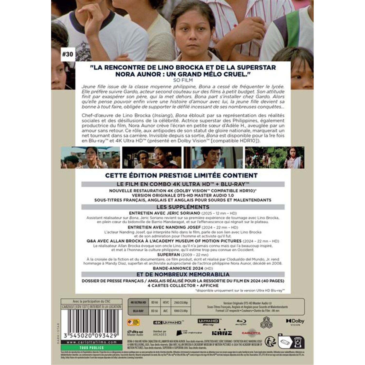 Filmposter met tekst. Toont acteurs en filmdetails. Blu-ray en 4K Ultra HD logo's zijn zichtbaar.
