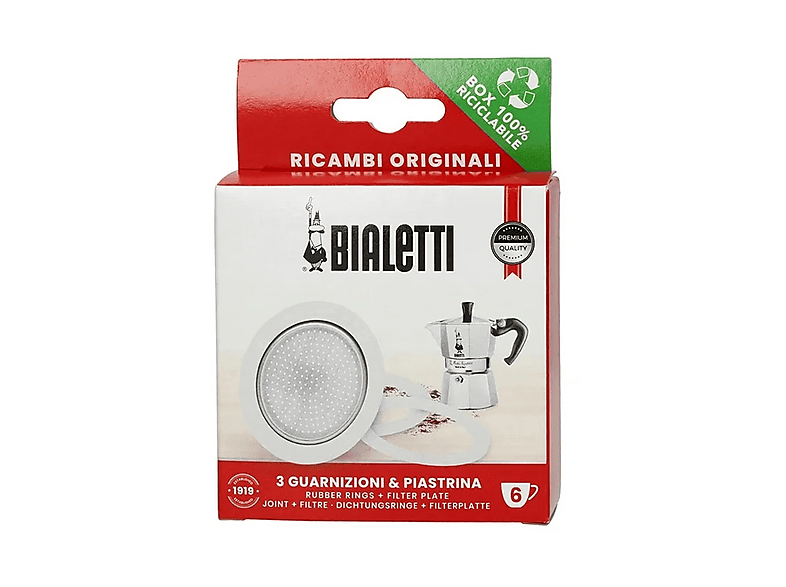 Accessorio Caffè Bialetti 3 Guarn+ 1 Piast 6 Tazze