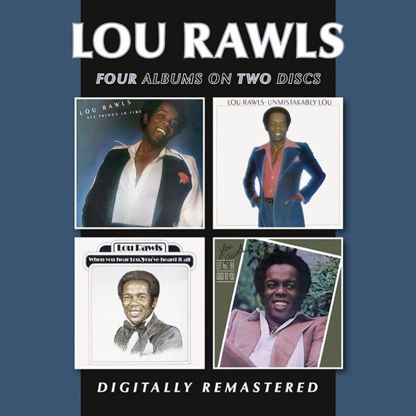 Albumcover von Lou Rawls mit vier Albumcovern. Der Titel lautet "Lou Rawls, Four Albums on Two Discs". Digital remastered.