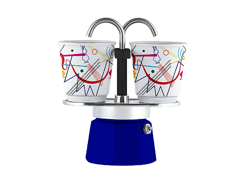 Moka Bialetti Set Mini 2 tazze Kandinsky, Adatta a piani cottura gas, Alluminio