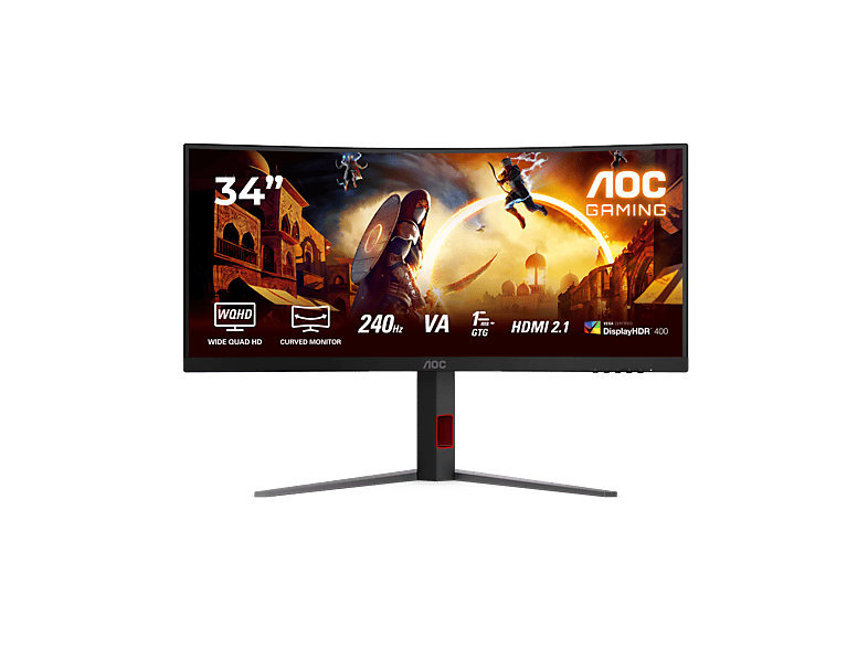 MediaMarkt, Aoc Cu34g4z 34 Wqhd Monitor, 1 Ms Reaktionszeit, 240 Hz, Gaming & VR, PC Gaming, Gaming Monitore, CU34G4Z