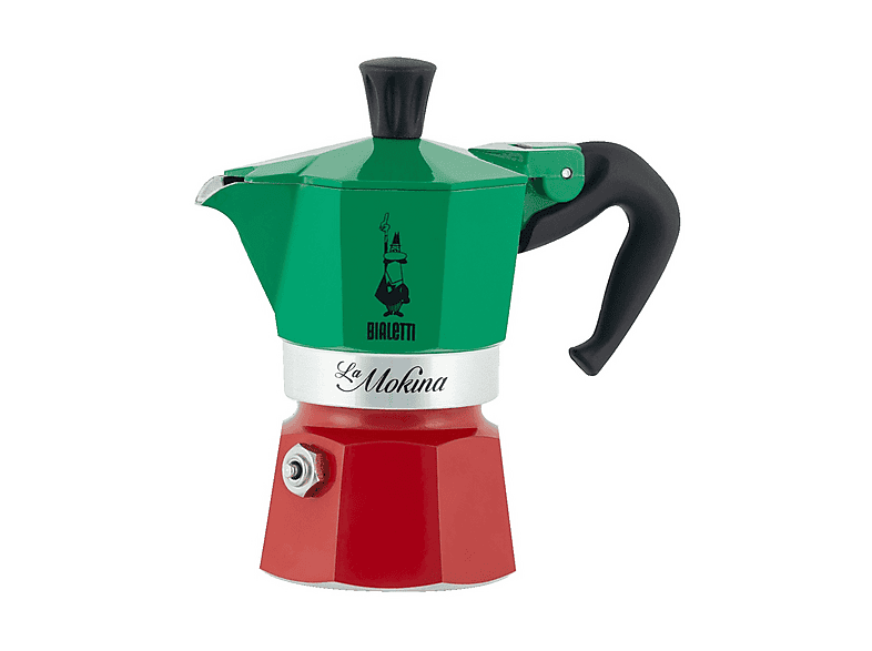 Moka Bialetti La Mokina Tricolore, 1/2 tazza, Alluminio