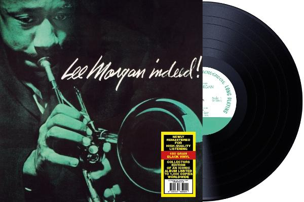 Albumcover von Lee Morgan. Ein Mann spielt Trompete. Auf der rechten Seite befindet sich eine Schallplatte. Das Album ist schwarz, mit weißem Text.