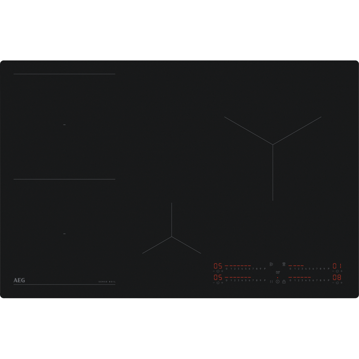 AEG TI84IB10IT Beépíthető indukciós főzőlap 80 cm, SenseBoil, SaphirMatt® SE, SlimFit, Hob2Hood
