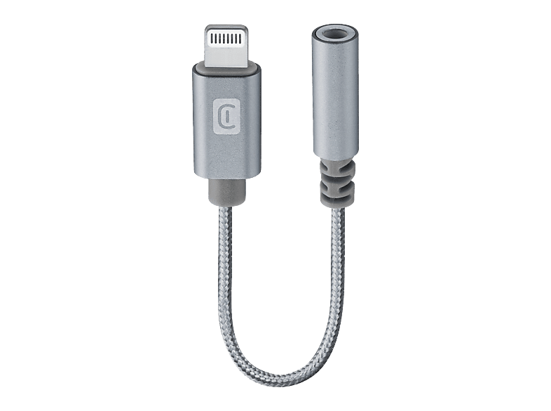 Adaptador - CellularLine Music Enabler, Conector Lightning a jack 3.5 mm, Plata