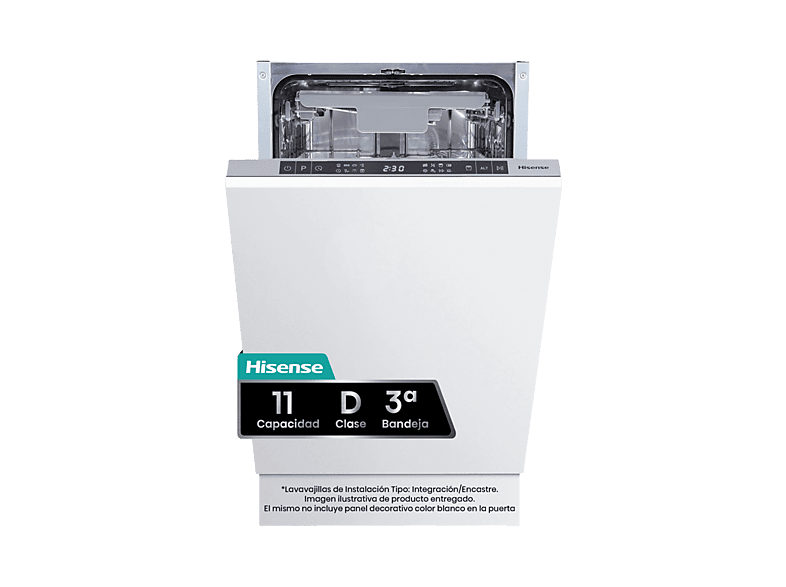 Hisense – Lavavajillas integrable Hisense 11 servicios, 45 cm – HV543D10.