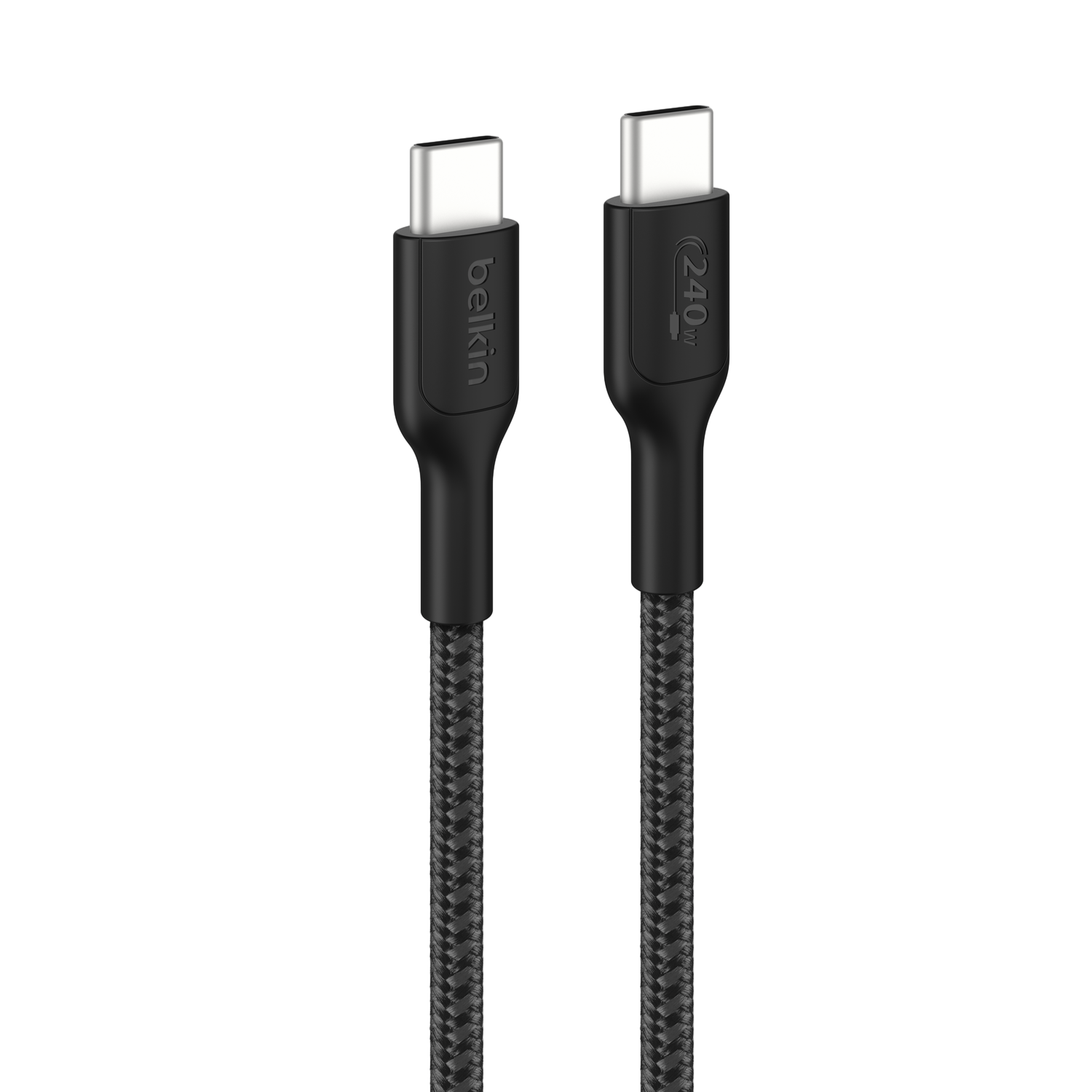 BELKIN 240W USB‑C naar USB‑C Oplaadkabel – gevlochten PCR (USB 2.0, 1m, Zwart) afbeelding