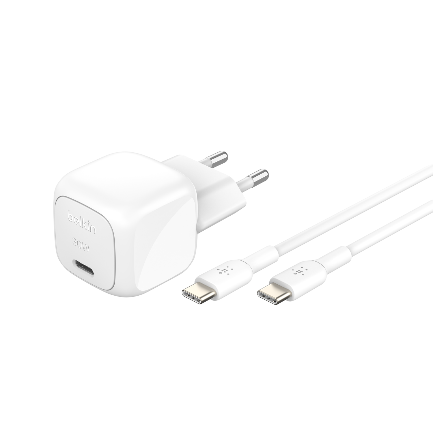 Belkin 30w Usb'c Snellader Met Pps ' Wit (incl. 1m Kabel)