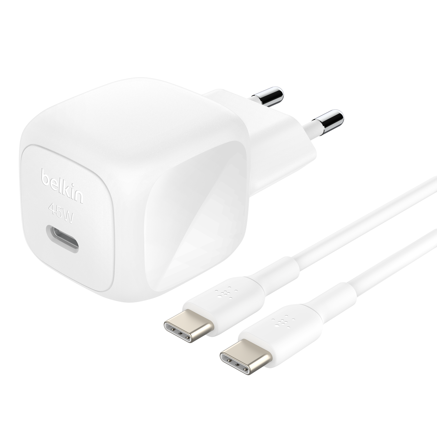 Belkin 45w Usb'c Snellader Met Pps ' Wit (incl. 1m Kabel Incl. Kabel)