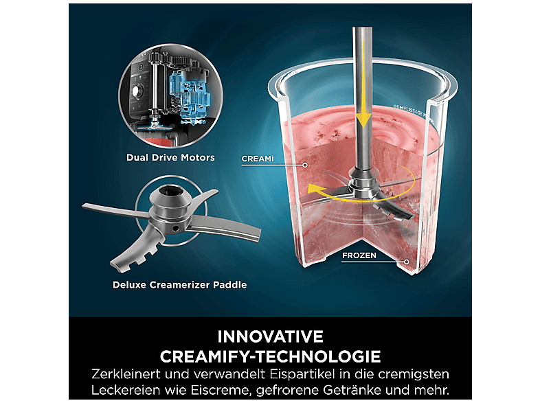 NINJA Creami Deluxe Eis-und Eisgetränkmaschine (800 Watt, 709 ml, Schwarz/Silber) — Foto 2 von 5
