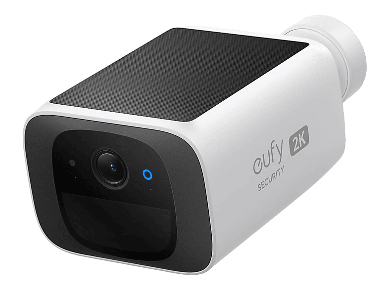 Cámara de vigilancia IP - Eufy S220, 2K, Función visión nocturna, Exterior, Solar, Fija, Blanco
