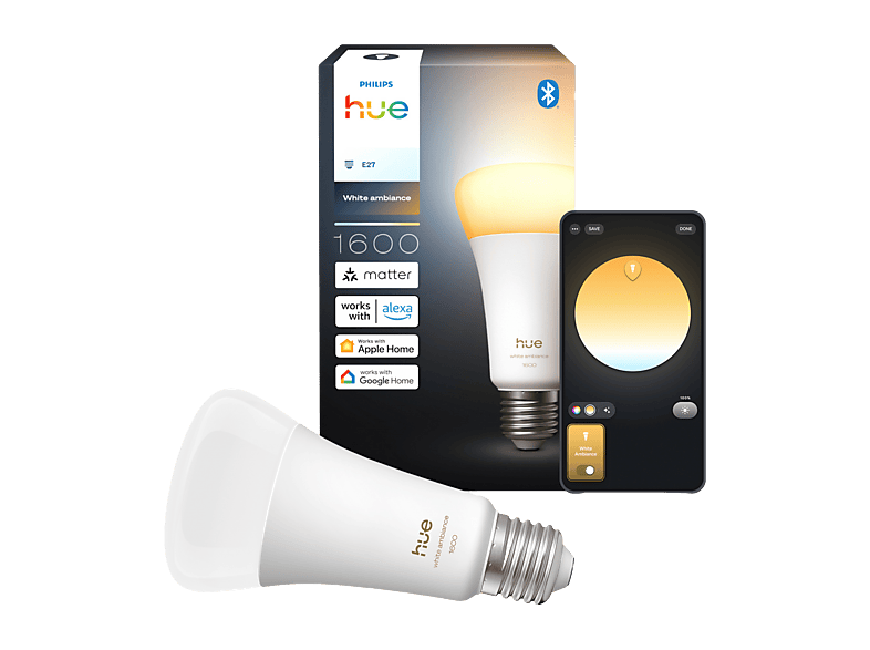 Ampoule LED Connectée Philips Hue A67 Lumière Blanc Chaud à Froid Culot E27