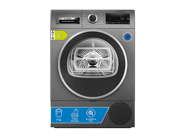 Bosch Wqg243Drii asciugatrice, 9 kg, 61,3 cm, Classe C