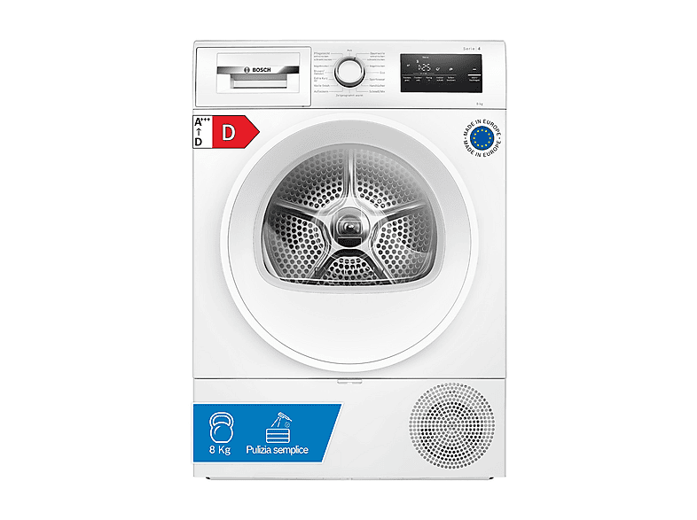 Bosch Wth85V94 asciugatrice, 8 kg, 64,8 cm, Classe A++