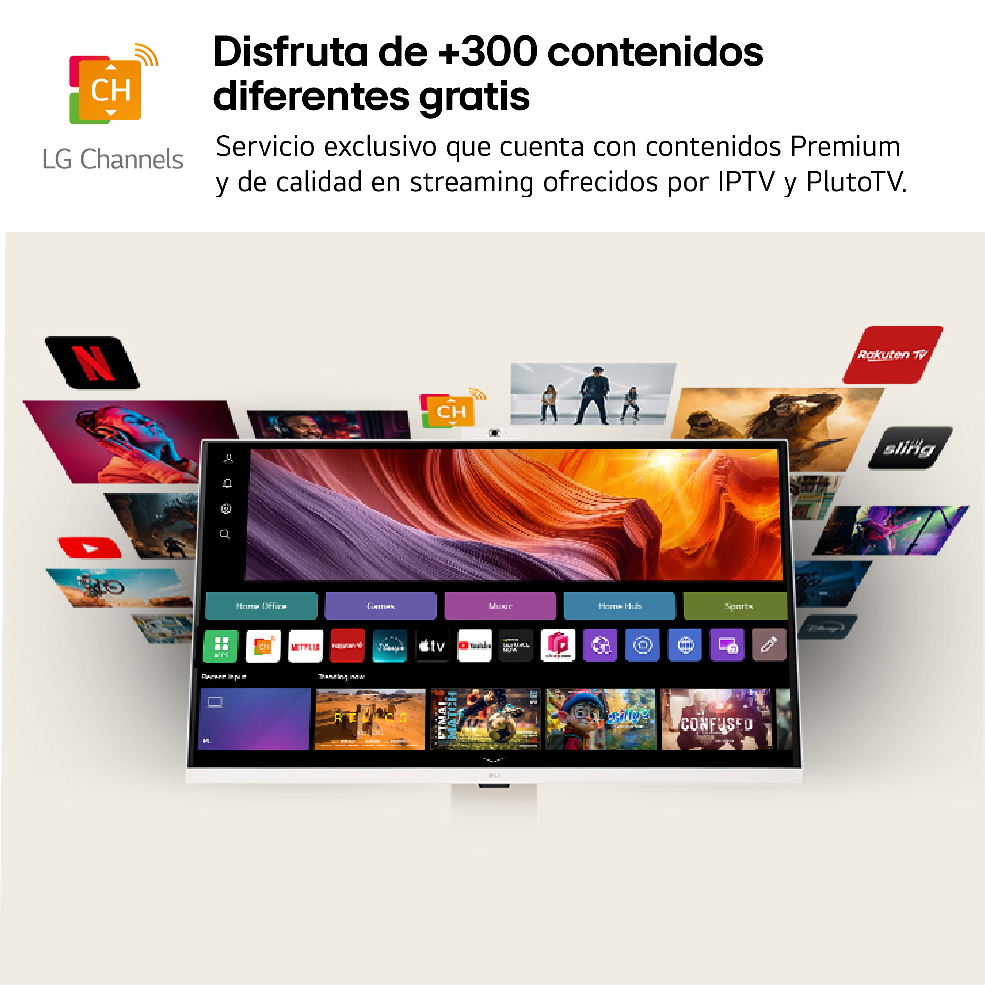 Disfruta de +300 contenidos diferentes gratis. Servicio exclusivo que cuenta con contenidos Premium y de calidad en streaming ofrecidos por IPTV y PlutoTV.