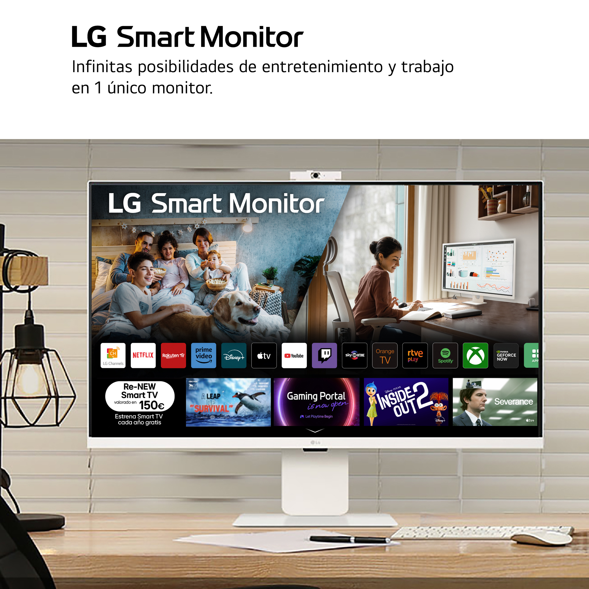 LG Smart Monitor. Infinitas posibilidades de entretenimiento y trabajo en 1 único monitor.