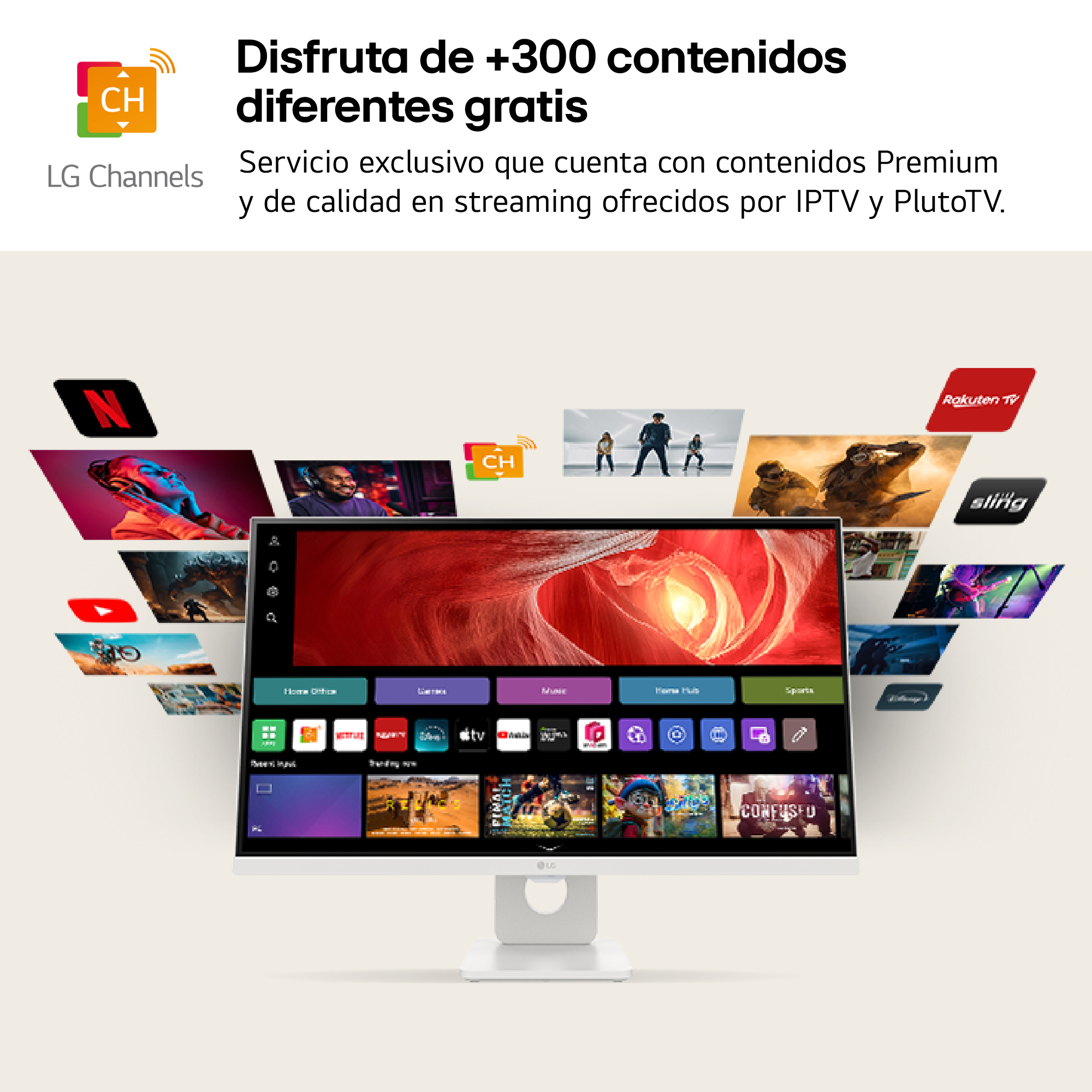 Disfruta de +300 contenidos diferentes gratis. Servicio exclusivo que cuenta con contenidos Premium y de calidad en streaming ofrecidos por IPTV y PlutoTV.