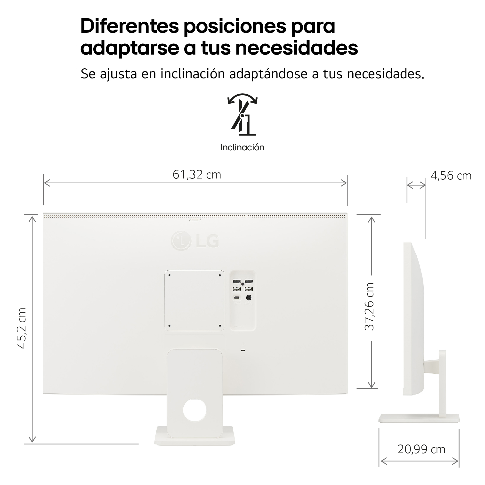 Diferentes posiciones para adaptarse a tus necesidades. Se ajusta en inclinación adaptándose a tus necesidades.
