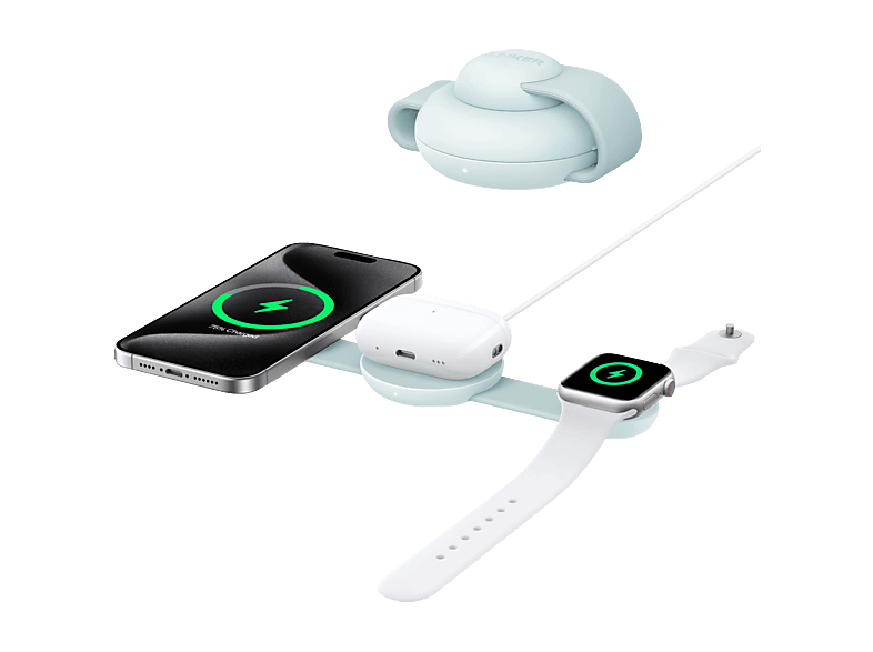 ANKER Nano 3-in-1 Kabelloses Ladegerät Apple, Grün