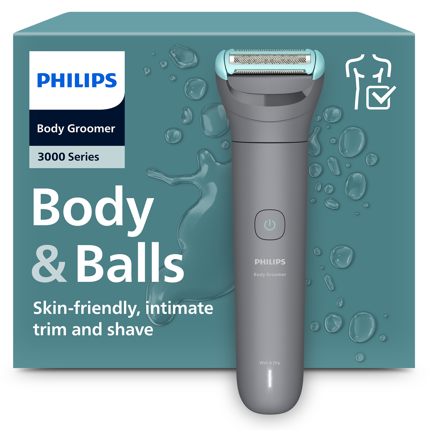 Philips Bg3480/15 Philips Series 3000 Bodygroomer Grijs afbeelding