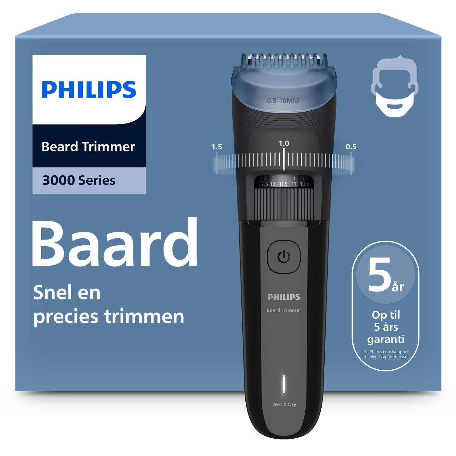 Philips Bt3620/15 Series 3000 Baardtrimmer Diepzwart
