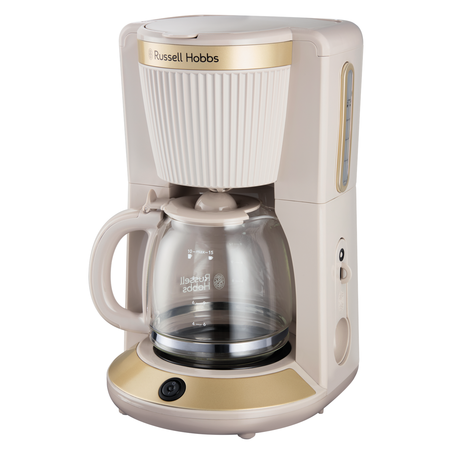 Russell Hobbs Bronte - Koffiezetapparaat Inhoud Watertank 125 L Type Kan Glazen Kan Goud