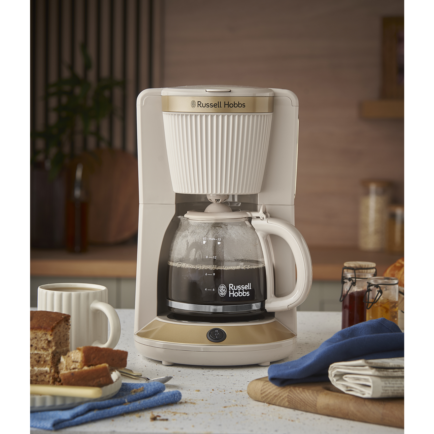 Russell Hobbs Glazen Kan 700025 Voor Koffiezetapparaat Retro Rood Zwart Creme 21702 56 21701 56 21700 56 Glazen Kan