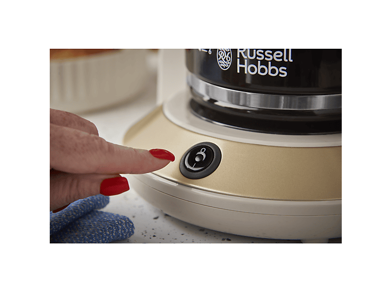 Russell Hobbs Filter Coffee Maker [1.25L, 1100W] Brontë Black (WhirlTech Technology, Drip stop, Keep Warm, Glass carafe, Water window, Pause & pouring function, Brew now button, Lighting) 26780-56