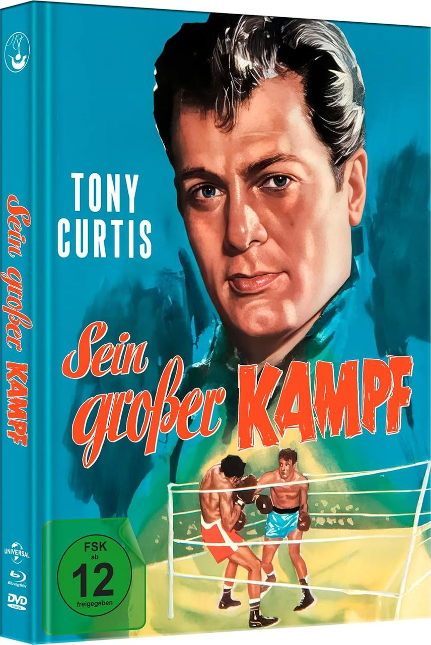DVD-Cover: Tony Curtis, Titel auf Deutsch, Boxszene. Grün und Orange dominieren. Bewertung: FSK ab 12.