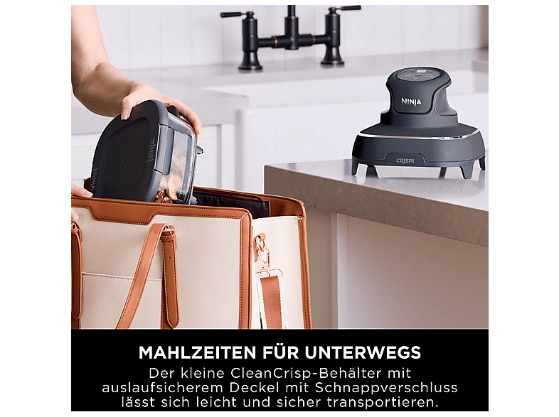Ninja FN101EUGY CRISPi 4-in-1 Cyber Space, Tragbare Heißluftfritteuse 3,8 l, 1700 Watt, Grau — Foto 5 von 5