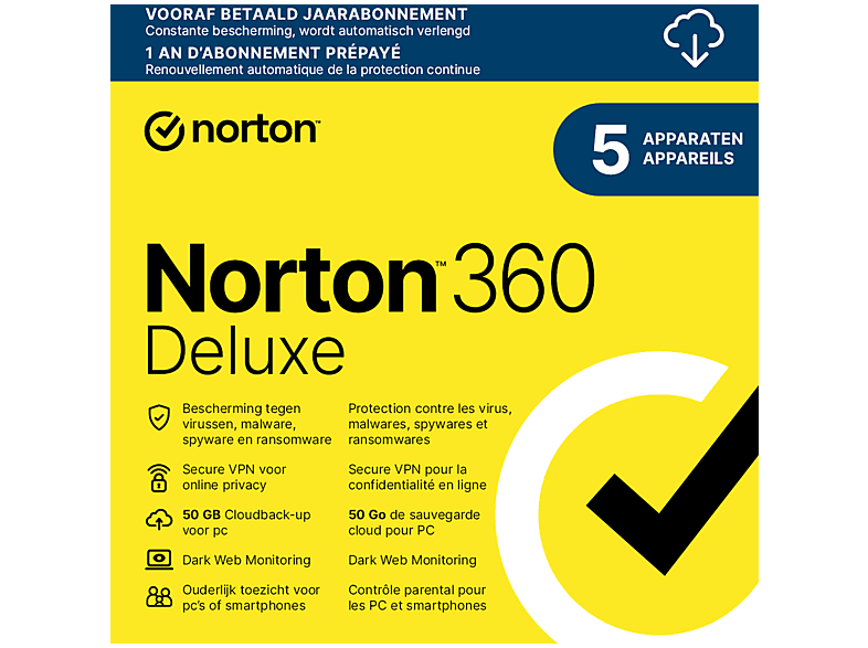 Norton LifeLock 360 Deluxe 50GB 1u/5d/1y | MediaMarkt