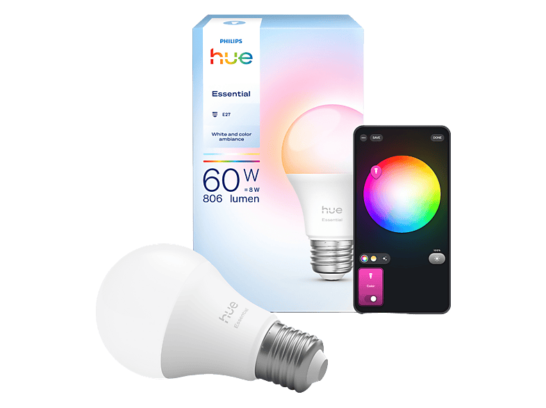 Philips Hue Essential A60 wit en gekleurd licht 1-pack
